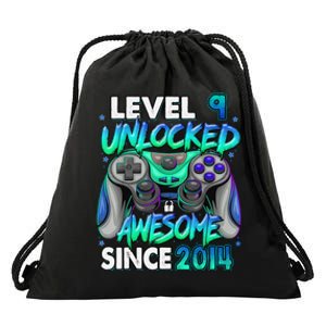 9th Gaming Birthday gift Level 9 Unlocked Awesome Video Game 2014 Birthday Drawstring Bag