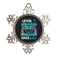 9th Gaming Birthday gift Level 9 Unlocked Awesome Video Game 2014 Birthday Metallic Star Ornament