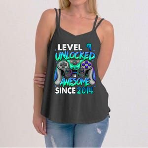 9th Gaming Birthday gift Level 9 Unlocked Awesome Video Game 2014 Birthday Women's Strappy Tank