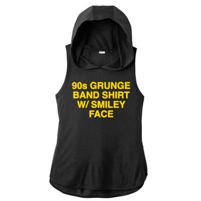 90s Grunge Band W Smiley Face Ladies PosiCharge Tri-Blend Wicking Draft Hoodie Tank