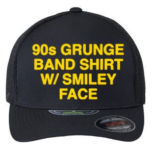 90s Grunge Band W Smiley Face Flexfit Unipanel Trucker Cap