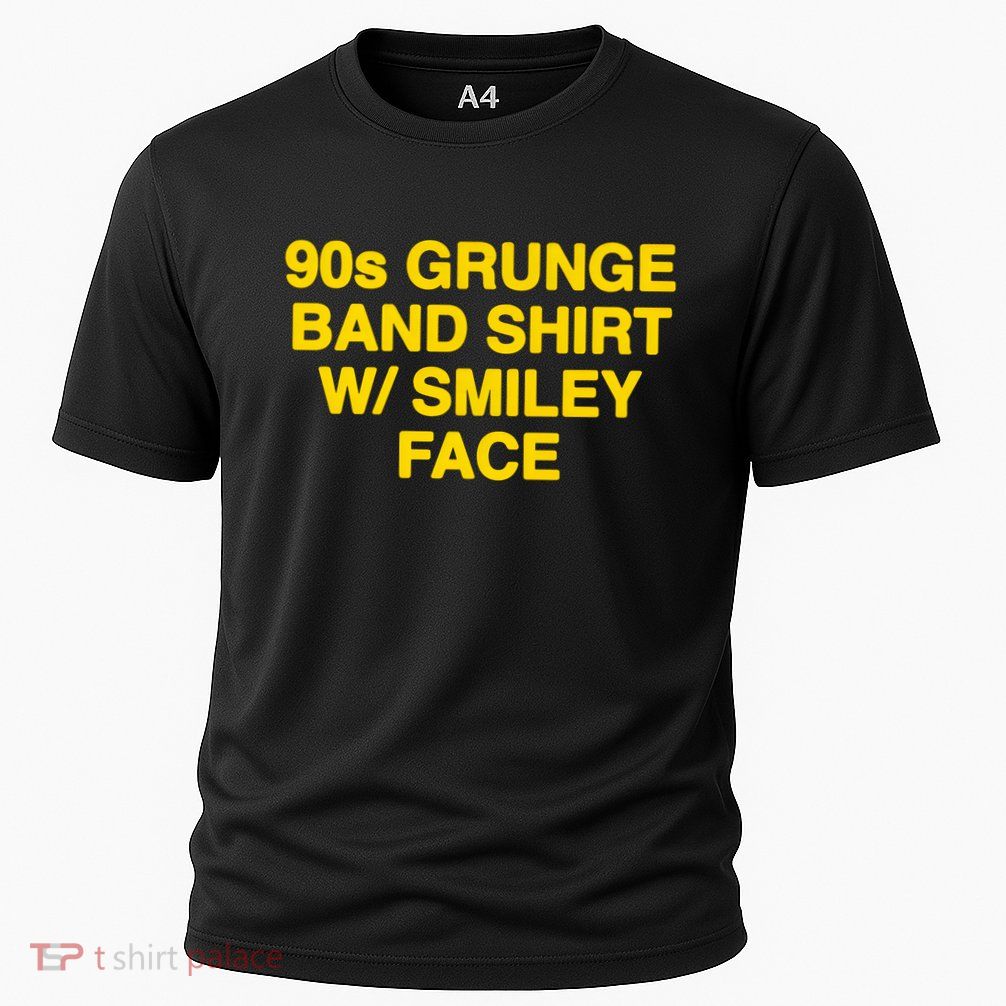 90s Grunge Band W Smiley Face Performance Shirt
