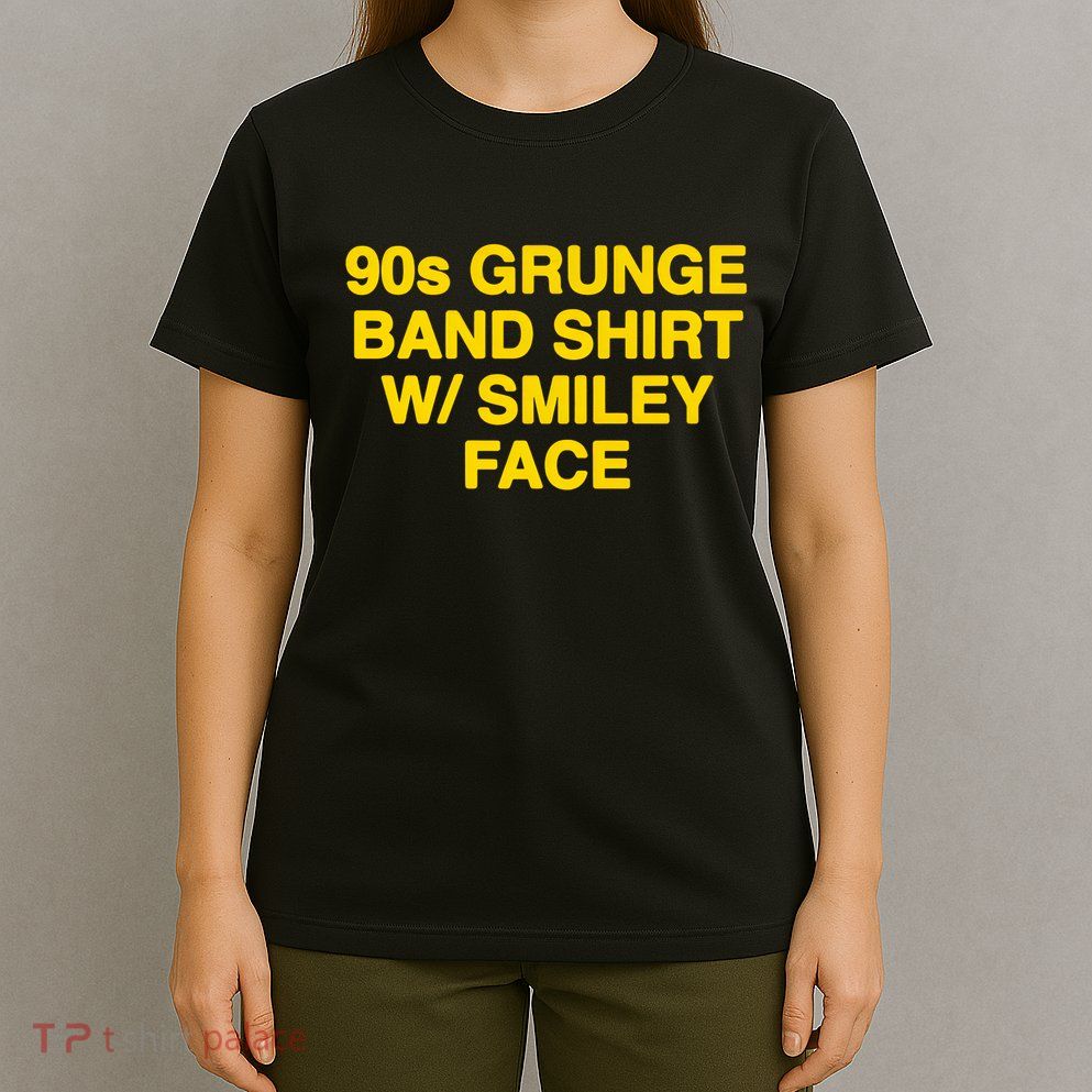 90s Grunge Band W Smiley Face T-Shirt