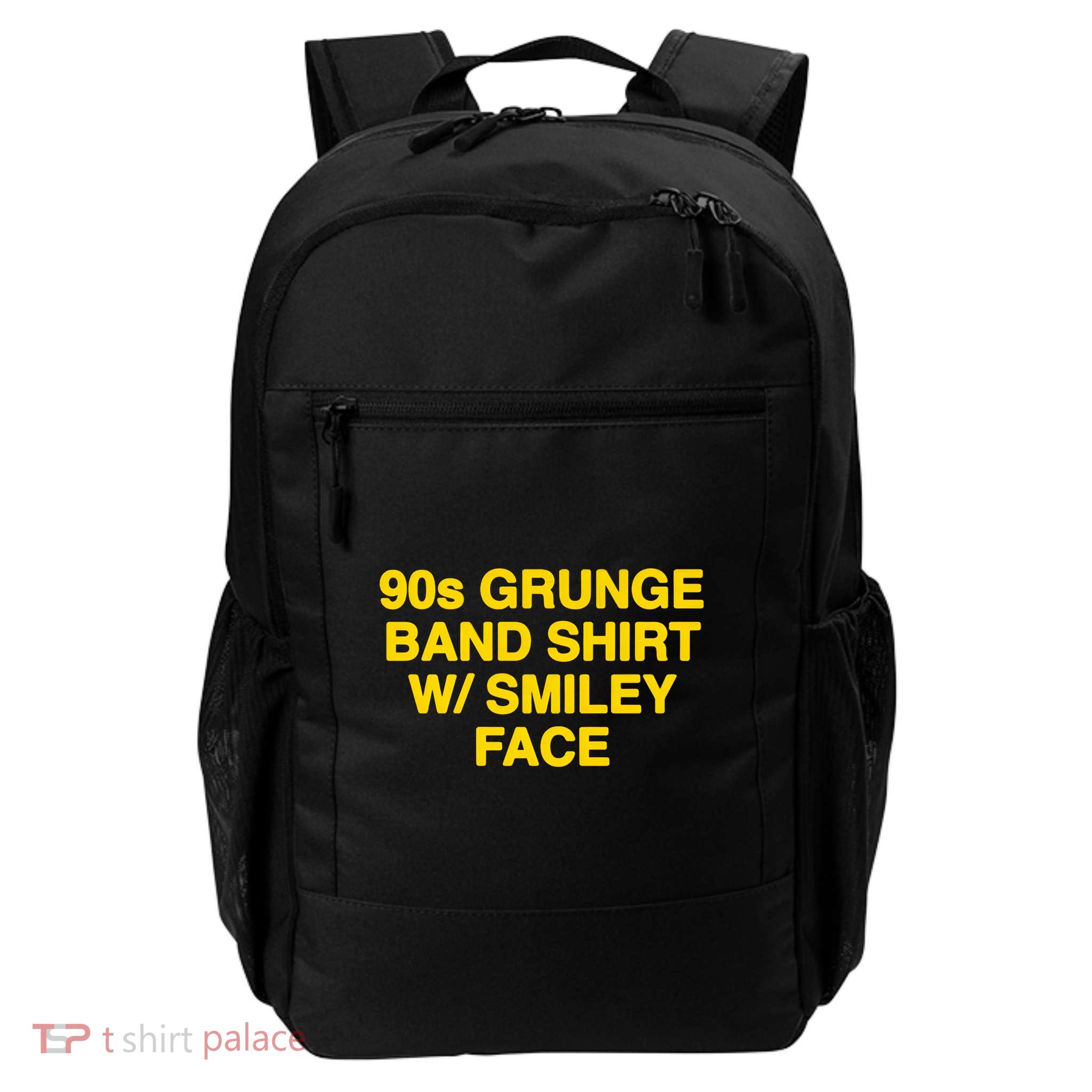 90s Grunge Band W Smiley Face Backpack