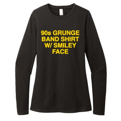 90s Grunge Band W Smiley Face Womens CVC Long Sleeve Shirt