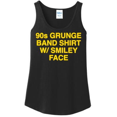 90s Grunge Band W Smiley Face Ladies Essential Tank