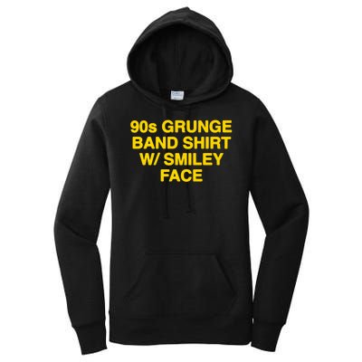 90s Grunge Band W Smiley Face Women's Pullover Hoodie