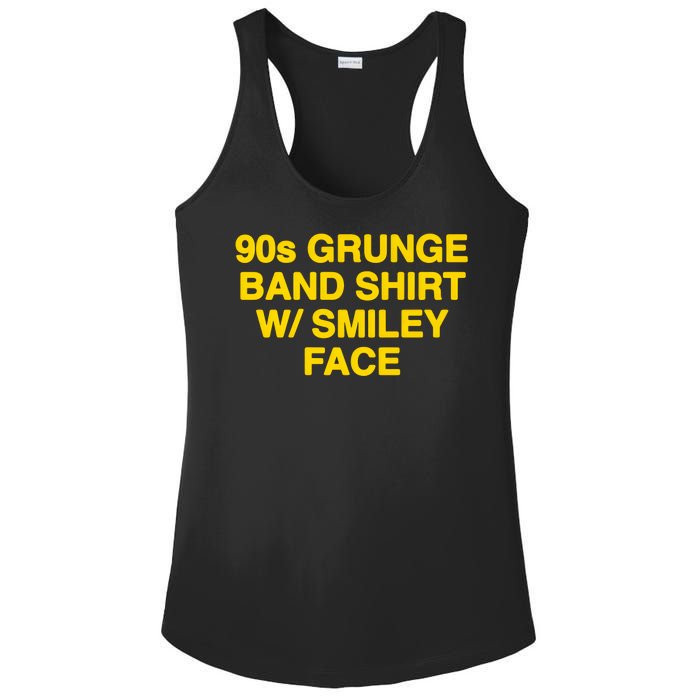 90s Grunge Band W Smiley Face Ladies PosiCharge Competitor Racerback Tank