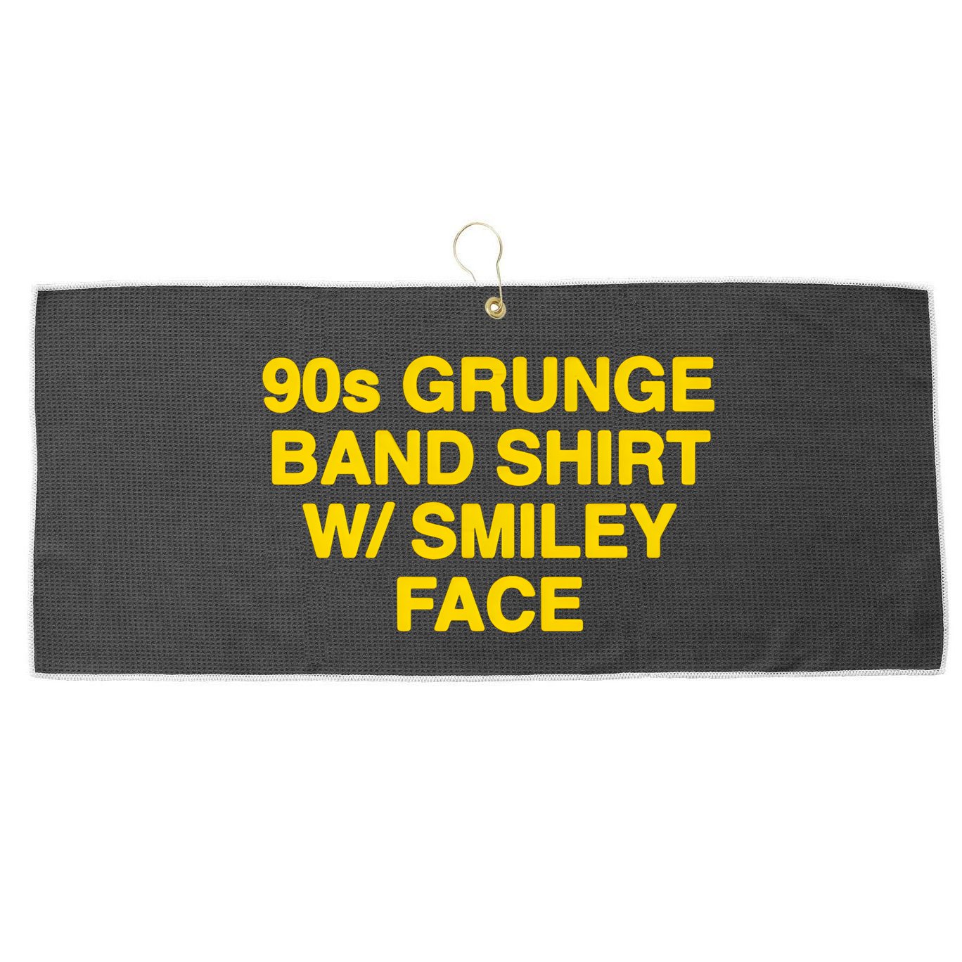 90s Grunge Band W Smiley Face Large Microfiber Waffle Golf Towel
