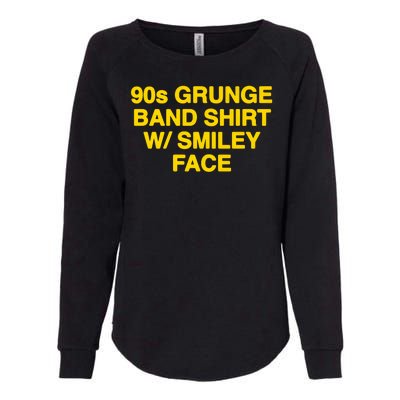 90s Grunge Band W Smiley Face Womens California Wash Sweatshirt