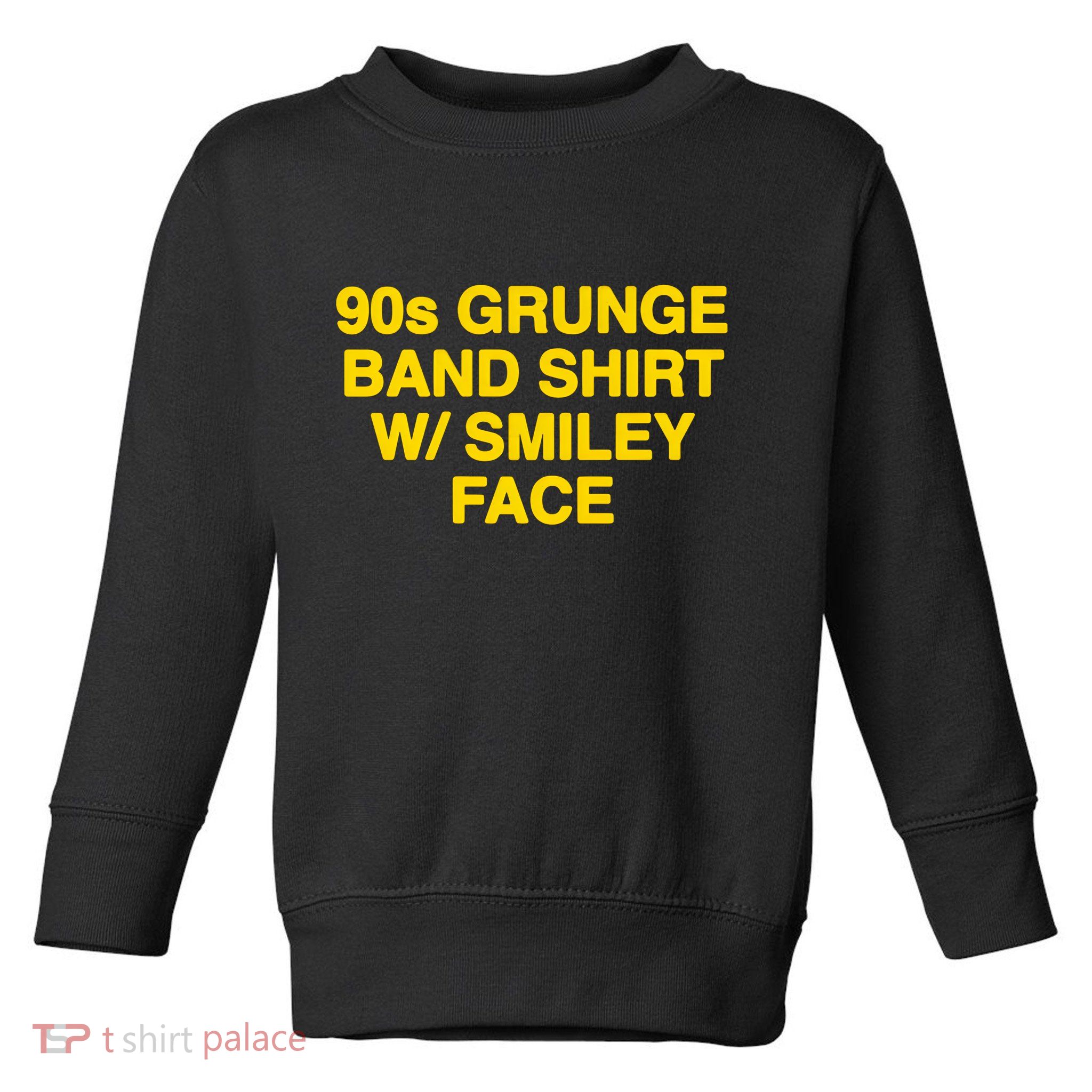 90s Grunge Band W Smiley Face Toddler Sweatshirt