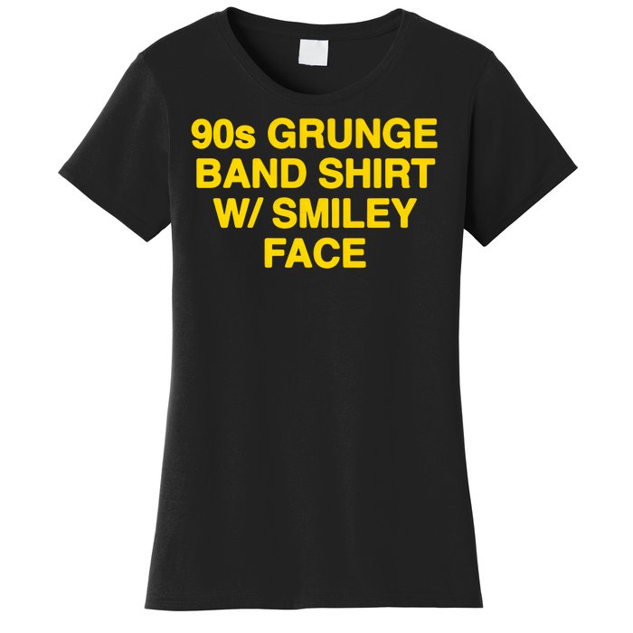 90s Grunge Band W Smiley Face Women's T-Shirt