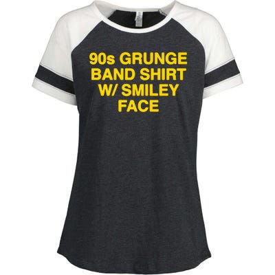 90s Grunge Band W Smiley Face Enza Ladies Jersey Colorblock Tee