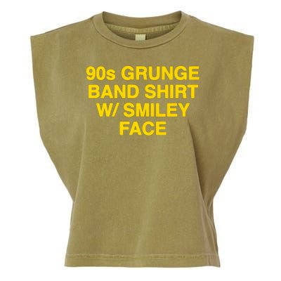 90s Grunge Band W Smiley Face Garment-Dyed Women's Muscle Tee