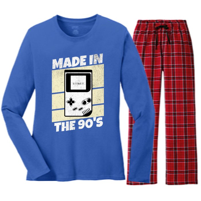 90S Gamer Gaming Funny Video Gamer From The 1990s Great Gift Women's Long Sleeve Flannel Pajama Set 