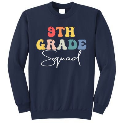 9th Grade Squad Retro Groovy Vintage First Day Of School Sweatshirt