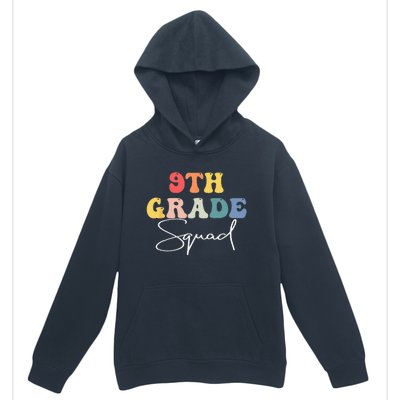 9th Grade Squad Retro Groovy Vintage First Day Of School Urban Pullover Hoodie