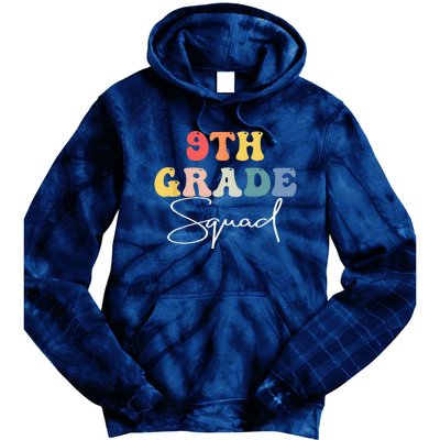 9th Grade Squad Retro Groovy Vintage First Day Of School Tie Dye Hoodie