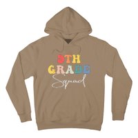 9th Grade Squad Retro Groovy Vintage First Day Of School Hoodie