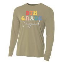 9th Grade Squad Retro Groovy Vintage First Day Of School Cooling Performance Long Sleeve Crew