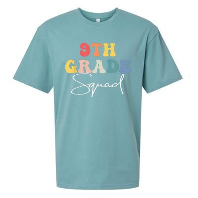 9th Grade Squad Retro Groovy Vintage First Day Of School Sueded Cloud Jersey T-Shirt