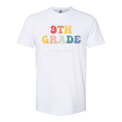 9th Grade Squad Retro Groovy Vintage First Day Of School Softstyle CVC T-Shirt