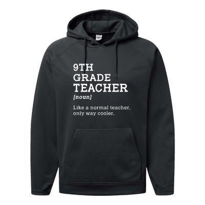 9th Grade Teacher Back To School Idea For Ninth Grade Teacher Gift Performance Fleece Hoodie