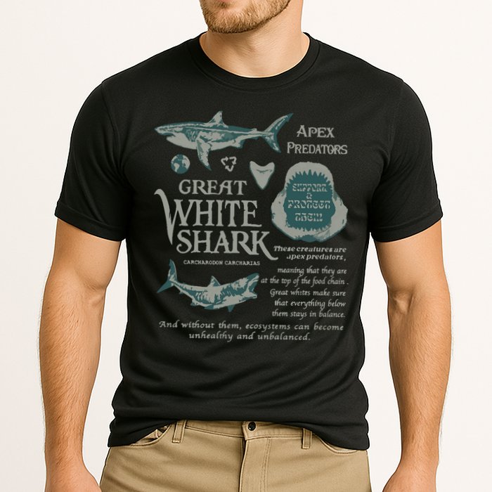 90S Great White Shark Cooling Performance Crew T-Shirt