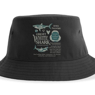 90S Great White Shark Sustainable Bucket Hat