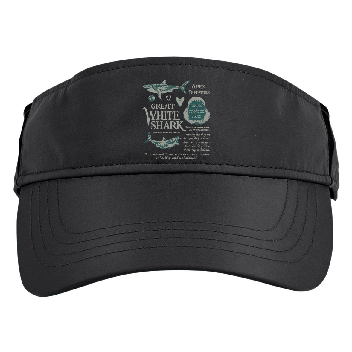 90S Great White Shark Adult Drive Performance Visor