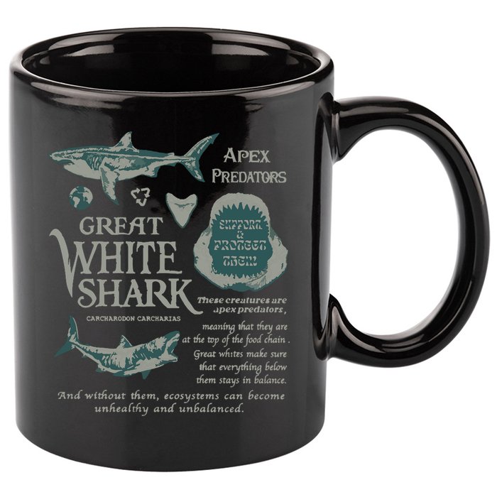 90S Great White Shark 11oz C Handle Ceramic Mug