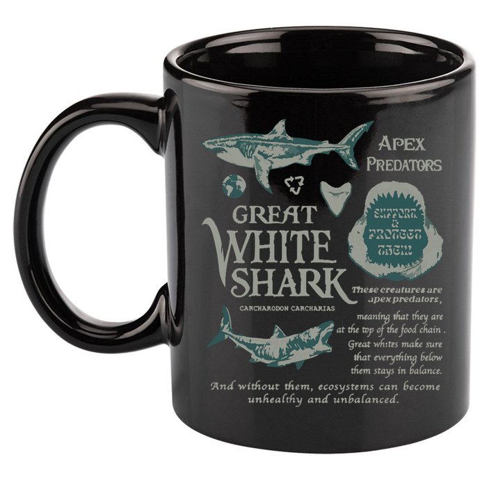 90S Great White Shark 11oz C Handle Ceramic Mug