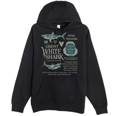 90S Great White Shark Premium Pullover Hoodie