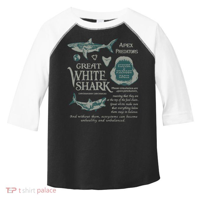 90S Great White Shark Toddler Fine Jersey T-Shirt