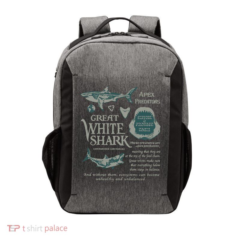90S Great White Shark Vector Backpack