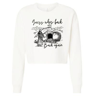 90s Guess WhoS Back Again Vintage Funny Jesus Cropped Pullover Crew