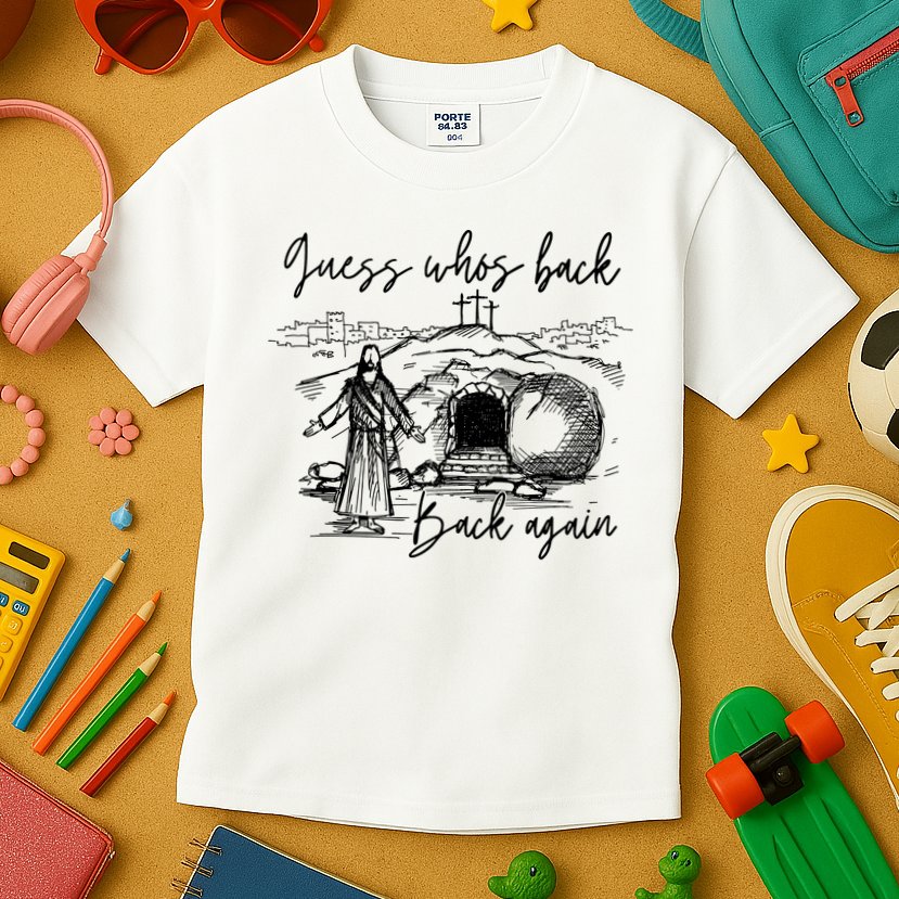 90s Guess WhoS Back Again Vintage Funny Jesus Kids T-Shirt