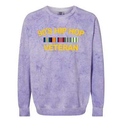 90&39;s Hip Hop Veteran Colorblast Crewneck Sweatshirt