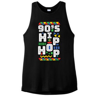 90s Hip Hop Vibes Retro Pattern Ladies PosiCharge Tri-Blend Wicking Tank