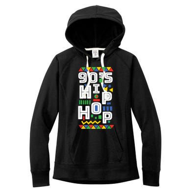 90s Hip Hop Vibes Retro Pattern Women's Fleece Hoodie