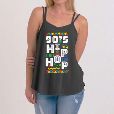 90s Hip Hop Vibes Retro Pattern Women's Strappy Tank