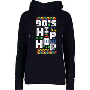 90s Hip Hop Vibes Retro Pattern Womens Funnel Neck Pullover Hood