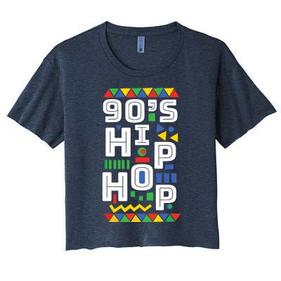 90s Hip Hop Vibes Retro Pattern Women's Crop Top Tee