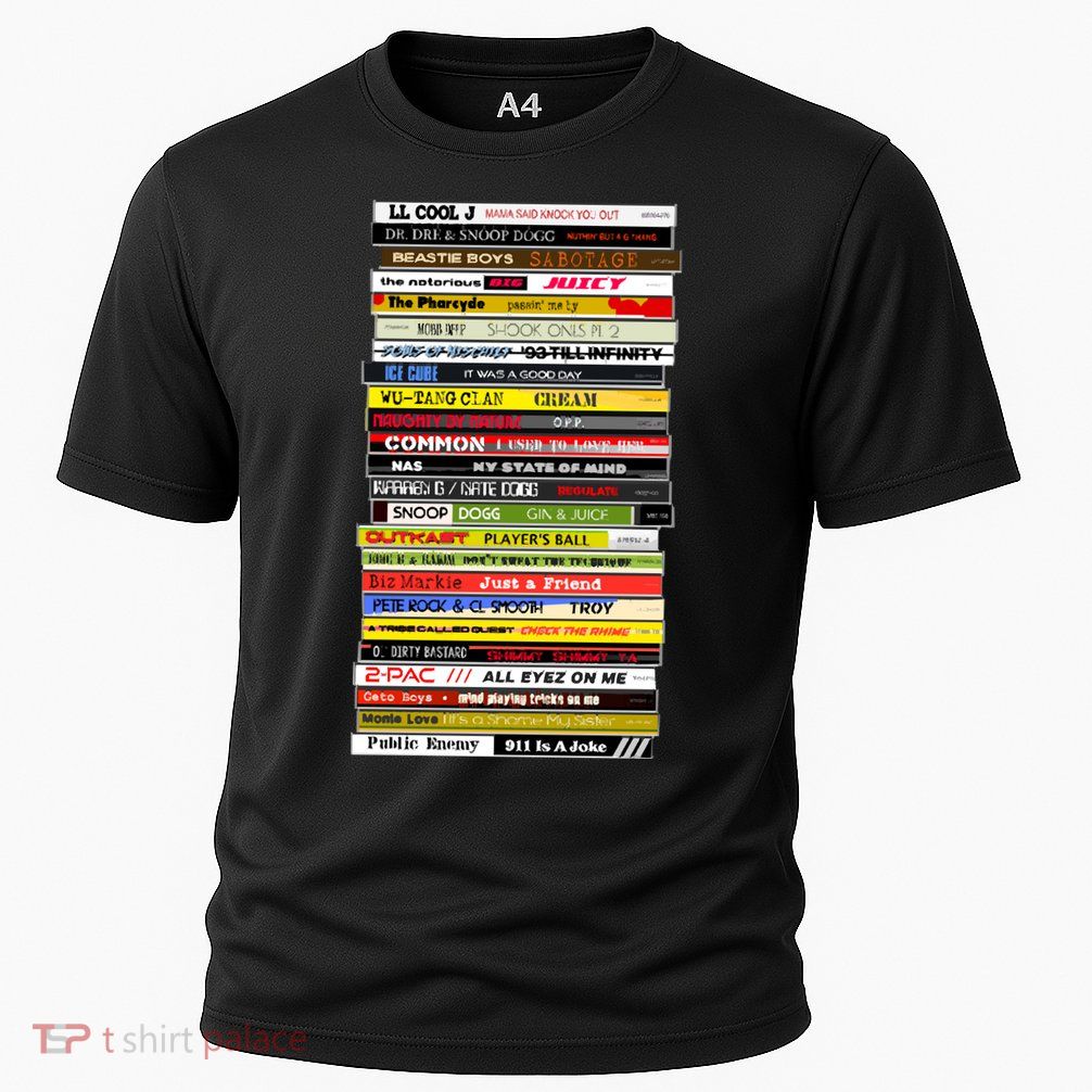 90s Hip Hop Cd Stack Cooling Performance Crew T-Shirt
