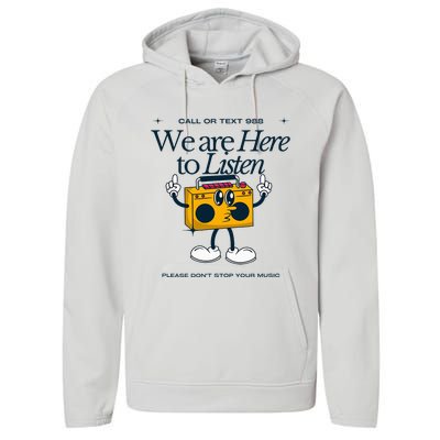 988 Here To Listen Mental Health Performance Fleece Hoodie