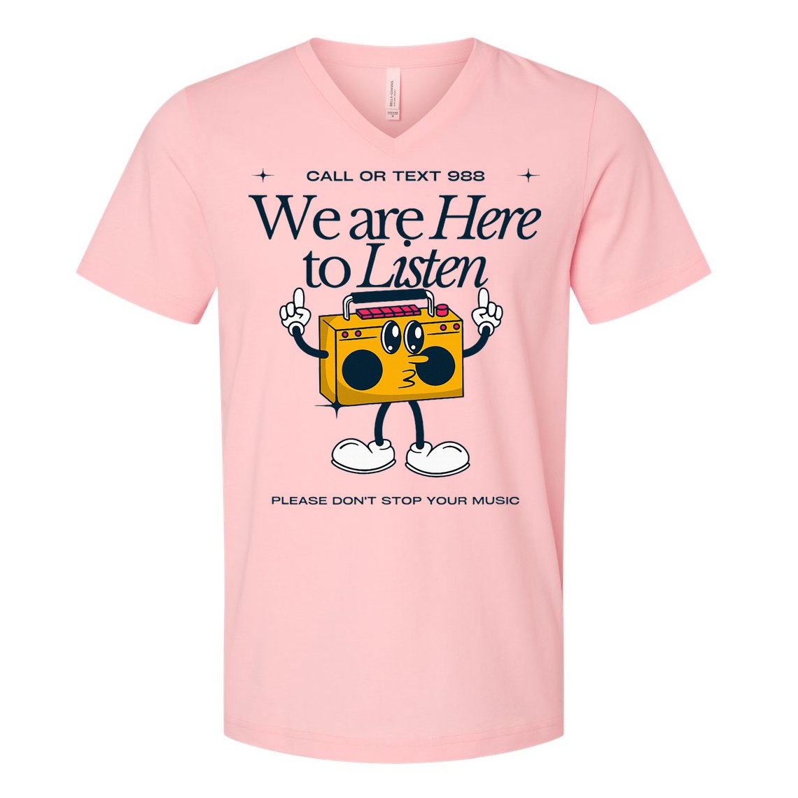 988 Here To Listen Mental Health V-Neck T-Shirt