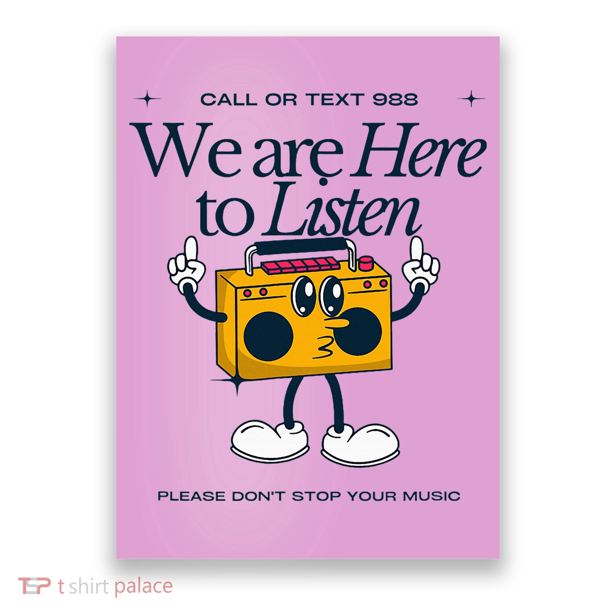 988 Here To Listen Mental Health Poster