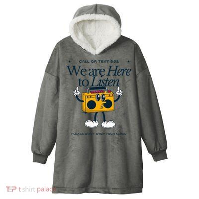 988 Here To Listen Mental Health Hooded Wearable Blanket