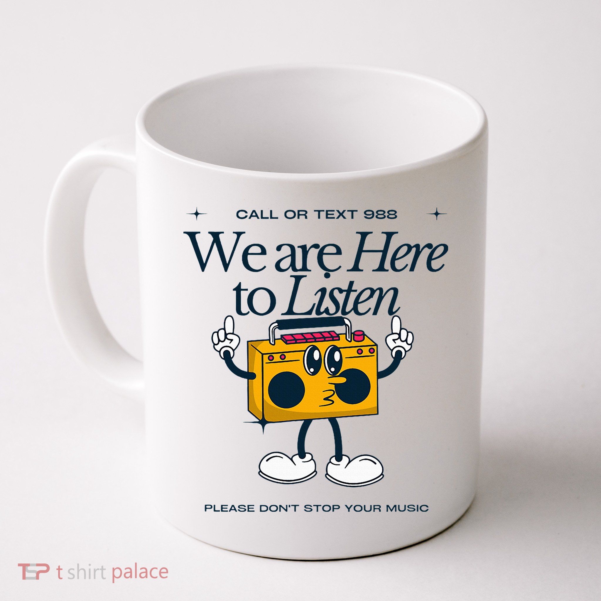 988 Here To Listen Mental Health Mug