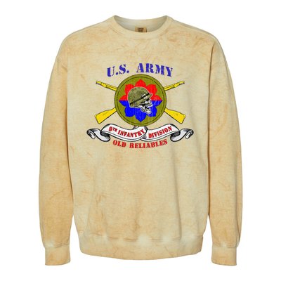 9th Infantry Division 9th Id Veteran Old Reliables Vintage Colorblast Crewneck Sweatshirt